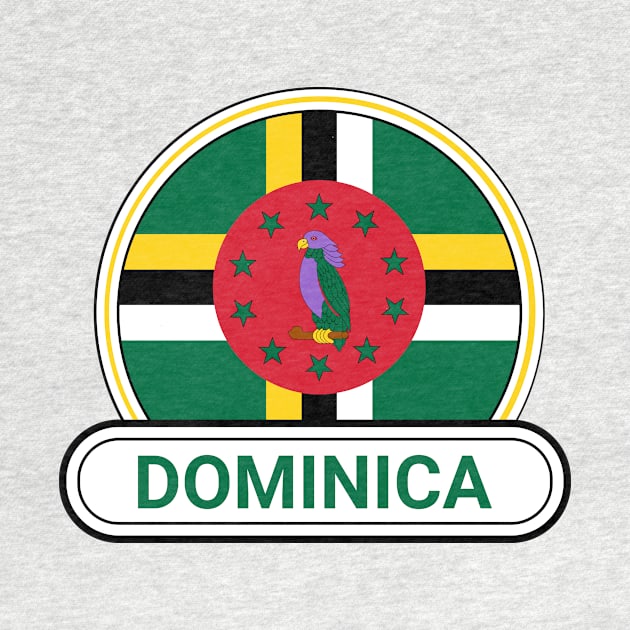 Dominica Country Badge - Dominica Flag by Yesteeyear